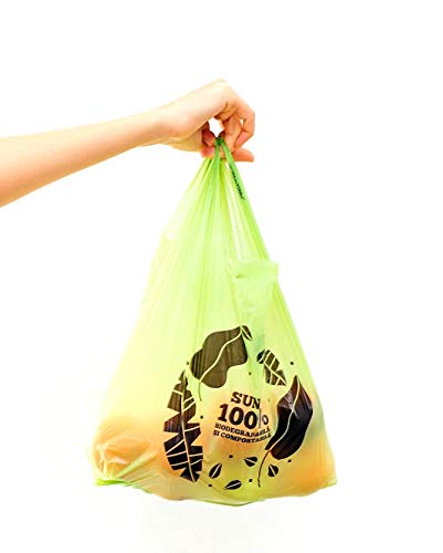 Bolsas Biodegradables y Compostables Tipo Camiseta Paquete c