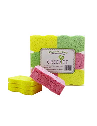 Greenet Esponjas de Limpieza de celulosa - Pack de 24 esponj
