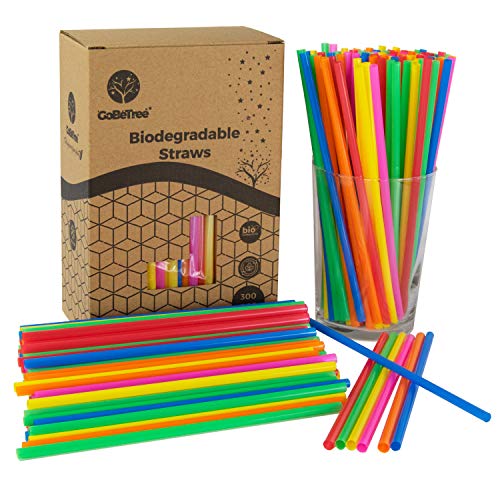 GoBeTree 300 pajitas de plástico pla Biodegradable de Color