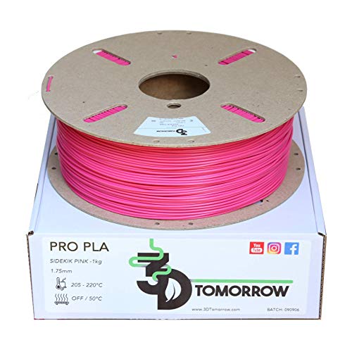 3DTomorrow SideKik Pink Pro PLA Filamento 1,75 mm, bobina de